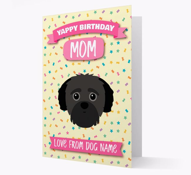 Personalized Card 'Yappy Birthday Mom' with {breedCommonName} Icon